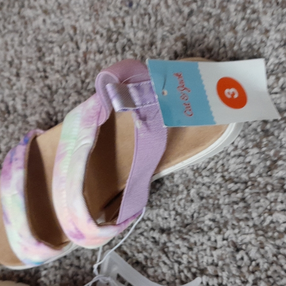 Cat and Jack pink tie dyed sandals size 3 girls - Picture 4 of 6